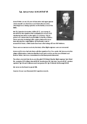 A preview of a PDF biography for Potter, James